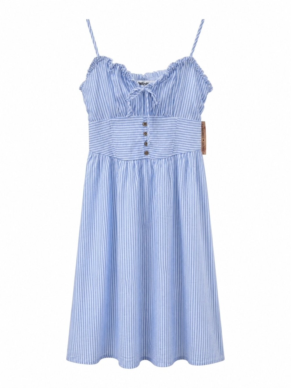 Inspired Hearts Blue Stripe Cottagecore Sundress Summer Dress Size Small
